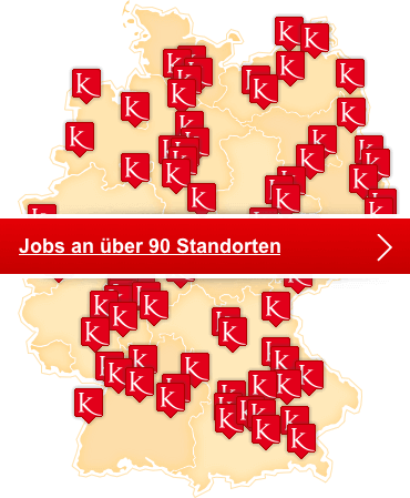 Deutschlandkarte mit Jobangeboten von Kursana
